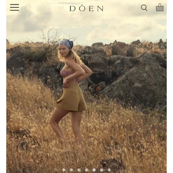 💕DOEN💕 Jade Short ~ High Waisted Cotton Poplin Shorts Bay Leaf 10 NWT - Picture 6 of 12